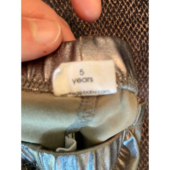 EGG Silver Pants Disco Party Time ~ Sz 5 ~ Fun Girls Only! Susan Lazar New York - Picture 6 of 6